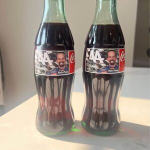 1998 Kyle Petty #44 Coca Cola Bottle Coke NASCAR 2 Bottles Of Full coke